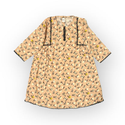 Peach Black Floral (2 Piece Suit)