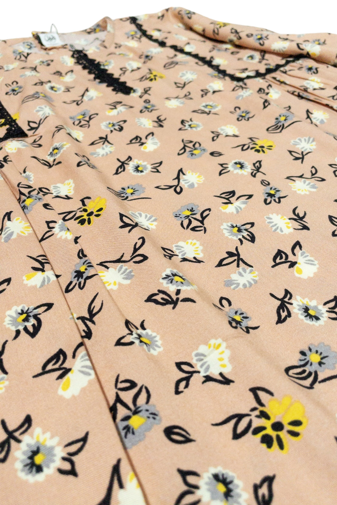 Peach Black Floral (2 Piece Suit)