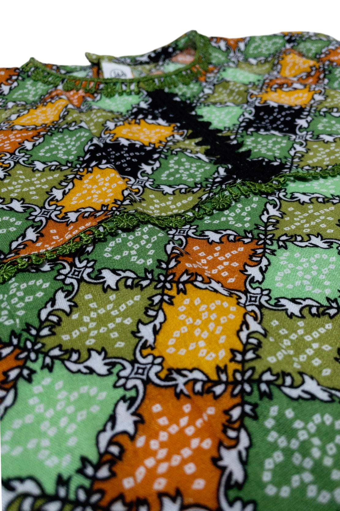 Green Black sequence Kurti