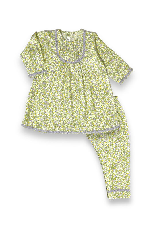 Light Green Floral (2 Piece Suit)